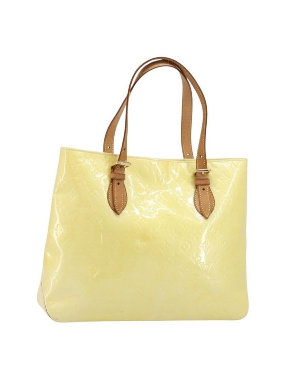Authentic LOUIS VUITTON Monogram Vernis Brentwood Shoulder Bag Perle M91512 LV